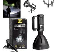 DOPZNJWF Linterna Ms32 de 200000 lúmenes, Linterna Recargable de 2000000 lúmenes, Reflector LED superbrillante con trípode, Linterna más Brillante Ms32