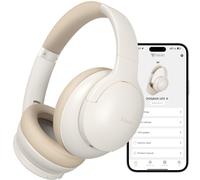 DOQAUS Auriculares Bluetooth Diadema, Blanco Grisáceo