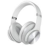 DOQAUS Auriculares Inalambricos Diadema,90Hrs de Reproducir Cascos Inalambricos Bluetooth con 3 Modo EQ,Micrófono Incorporado y Doble Controlador de 40 mm,Headphoens para Móviles/PC/TV-Gris Claro