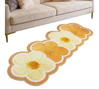 Doqeou Alfombra de Flores para Baño | 120x50cm Alfombra Antideslizante y Suave, para Ducha Absorbente y Lavable - para el hogar, el Dormitorio, salón, Suelo, la decoración de Interiores