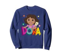 Dora (2024) Dora and Map Logo Sudadera, Unisex para Adultos, Azul Marino, L