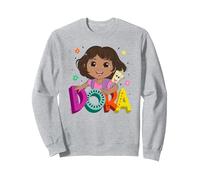 Dora (2024) Dora and Map Logo Sudadera, Unisex para Adultos, Gris Jaspeado, XL