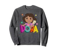 Dora (2024) Dora and Map Logo Sudadera, Unisex para Adultos, Jaspeado Oscuro, XXL