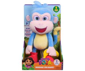 Dora Bananenfreund Boots - Peluche Interactivo de Aproximadamente 30 cm para la Popular Serie de televisión con 2 Canciones y 9 Frases, para Jugar imaginativamente, para niños a Partir de 3 años
