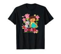 Dora la Exploradora Botas el Mono Flores Coloridas Camiseta