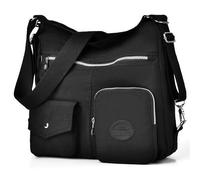 Bolso hobo multiusos para mujer con RFID antirrobo, bolso cruzado de nailon impermeable, bolso de hombro, mochila convertible, Negro -, Large