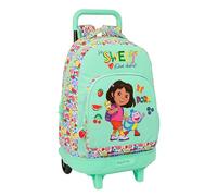 Safta Mochila escolar con ruedas Dora – Grande, extraíble y compacta 33x22x45 cm
