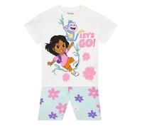 DORA Ropa Niña, Camisetas Niña Con Pantalon Corto, Traje De Niñas Para Verano, Set De Camiseta Y Pantalon Corto Niñas, Blanco 4-5 años