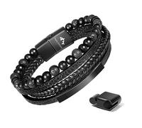 Dora Sicom SOFISTICACIÓN SIN LÍMITES: Eleva tu presencia Pulsera Hombre combina la textura rica del cuero sintético con un diseño que grita confianza y buen gusto en cada detalle.