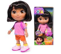 Dora, Sing & Explore Muñeca Dora con música, efectos de sonido, frases bilingües, ropa y accesorios para muñecas, juguetes para niñas y niños a partir de 3 años