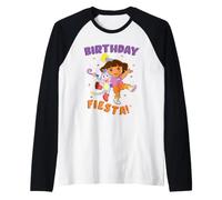 Dora The Explorer Dora and Boots Birthday Fiesta Camiseta Manga Raglan