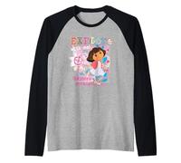 Dora The Explorer Explore with Me! Textured Design Camiseta Manga Raglan