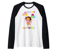 Dora The Explorer It's My Birthday Balloons Camiseta Manga Raglan