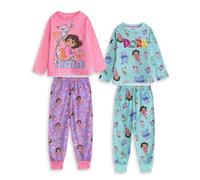 Dora the Explorer Pijama de Manga Larga Rosa y Verde para niñas exploradoras Pack de 2 con Dora | Ropa de Dormir Infantil de Dibujos Animados