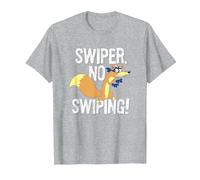 Dora The Explorer Swiper No Swiping Fox Camiseta, Hombre, Gris Jaspeado, XXL