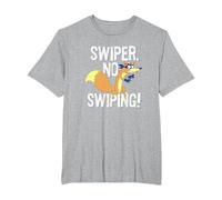 Dora The Explorer Swiper No Swiping Fox Camiseta, Hombre Tallas Grandes, Gris Jaspeado, 5X Alto