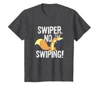 Dora The Explorer Swiper No Swiping Fox Camiseta, Niños, Jaspeado Oscuro, 8 años