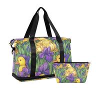 Dorable - Bolsa de deporte con diseño de pato animal con correa ajustable para viajes, juego de 2 piezas, pato animal dorable, 1 size