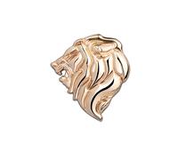 (Dorado a la izquierda) Insignia de cabeza de león de metal 3D con emblema de animales creativos, pegatina