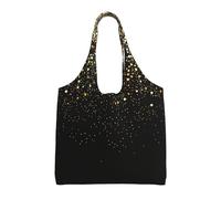 Dorado Brillo Negro Fresco Moderno,Bolsas de mano reutilizables, bolsas de supermercado, bolso de hombro de lona de gran capacidad