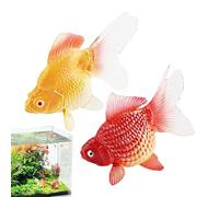 Dorado Falso - Juego de Flotantes para Acuario, Peces Decorativos en Movimiento de 2 Piezas | Decoración dinámica Acuario del Juguete Naranja, característica Adecuada Agua de la me