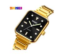 (Dorado Negro-Mujer) Relojes de Pareja de la Marca SKMEI para Hombres de Negocios Mujeres Casual Impermeable