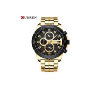 (dorado negro) Reloj deportivo de acero inoxidable de marca de lujo Curren para hombre, cronógrafo de