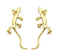 (Dorado) Paquete de 2 calcomanías 3D de geckos para coche, pegatinas metálicas, insignias y emblemas