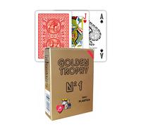 Modiano Parte Tarjetas 452 - Póquer Oro Trophy, 4 índice Rojo