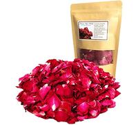 DoraMagic 50g de pétalos de rosas rojas secas, pétalos de flores secas reales para baño, spa, fiesta de bodas, confeti, decoración del hogar