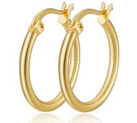 DORANA Pendientes de aro de plata de ley S925 de 2 mm finos y grandes para mujer, hipoalergénicos, no se deslustra, ligeros, regalo de Navidad, 20/30/40/50/60/70 mm, Plata de ley, Sin piedra preciosa