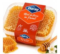 DORAY | Miel de Flores en Panal Natural 200 g | Panal de Abeja Comestible | Miel Pura Sin Filtrar ni Procesar | Directamente de la Colmena a tu Mesa