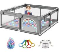 Doraystar Parque Infantil Bebe, Grande Corralito Bebe, Corral para Bebes, Parque de Juegos Exteriores Interiores, Centro Actividades Infantil con Espuma Anticolisión (1.2 * 1.6M)