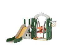 Doraystar Toboganes Infantiles, Tobogán y Columpio para Niños, Escorrega Infantil Jardin, Equipo de Juegos en el Interior y al Aire Libre del Centro de Actividades para Niños (Tower-Green)