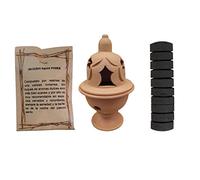 DoraZen Incensario Copa Pintado Oro/incensarios religiosos/incensarios de Barro/incensarios Originales/incensario Semana Santa más 50 gr Gran Poder.