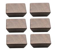 Dorccsi 6 tiradores de cajón de nogal, tiradores de madera natural para puertas de gabinete, cuadrados de 2 x 6 cm, con un solo orificio para puertas de gabinetes domésticos y de madera.