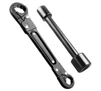 Dorccsi Juego de 2 llaves de tope angular, llave de grifo de metal, herramientas de plomería profesionales para baños, fregaderos de cocina y tuberías domésticas.