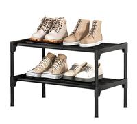 Dorccsi Zapatero vertical de 2 niveles de acero al carbono, organizador resistente, resistente a la corrosión, almacenamiento desmontable para pasillo, balcón, estante organizador de almacenamiento