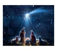 DORCEV Telón de fondo de 10 x 8 pies, el nacimiento de Cristo, Jesús reza, luz santa, escena de belén, historia cristiana, Navidad, iglesia, evento, Pascua, bautizo, baby shower