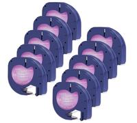 DOREE 10 rollos de cintas de etiquetas transparentes negras 16951 12267 S0721530, especificaciones 12 mm x 4 m, compatibles con Dymo LT-100H/100T/200B/2000/XR/QX50