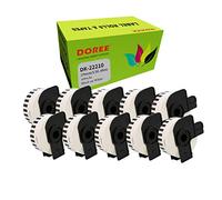 Doree 10 Rollos DK-22210 DK22210 Etiquetas Continuas, compatibles con Brother DK-22210, 29 mm x 30,48 m, para impresoras Brother QL-500, QL-550, QL-700, QL-710W, QL-800, QL-1050, QL-1100