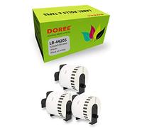 DOREE 3 Rollos DK-44205 Removible continua etiquetas, 62 mm x 30,48 m,compatible con Brother QL-500BW, QL-570, QL-580, QL-710W, QL-800, 810W, 820NWB, QL-1050, QL-1100, QL-1110NWB