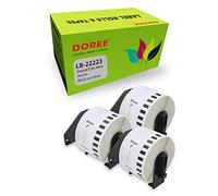 Doree 3 rollos DK22223 50mm x 30,48m Etiquetas compatibles con Brother QL