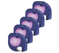 DOREE 5 rollos de cintas de etiquetas transparentes negras 16951 12267 S0721530, especificaciones 12 mm x 4 m, compatibles con Dymo LT-100H/100T/200B/2000/XR/QX50