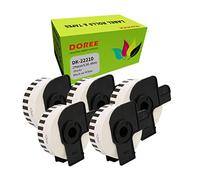 Doree 5 rollos DK22210 29mm x 30,48m Etiquetas compatibles con Brother QL