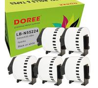 Doree 5 rollos DKN55224 54mm x 30,48m Etiquetas compatibles con Brother QL