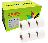 DOREE 6 Rollos 99010 S0722370 etiquetas de dirección estándar, 28 mm x 89 mm, compatibles con Dymo Labelwriter 4XL, 320, 330, 400, 450, 450 Duo, 450 Turbo (130 etiquetas/rollos)