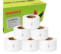DOREE 6 x Etiquetas de dirección del remitente 99010 S0722370 28 mm x 89 mm | Compatibles con dymo etiquetas 28mm blancas Dymo Labelwriter 4XL,320,330,400, 450, 450 Duo, 450 Turbo, 130/rollos, sin chip
