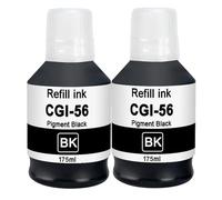 Doree Botella de Tinta Compatible GI-56 2xNegro, reemplazo para MAXIFY GX7050 GX6050 GX5050 GX4050 GX3050.