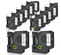 DOREE Cinta de etiquetas 45013, 12 mm x 7 m, compatible con Dymo D1, negro sobre blanco, plástico resistente al agua y a los rayos UV 45013, compatible con Dymo LabelManager 160 210D 280 360D 420P PnP